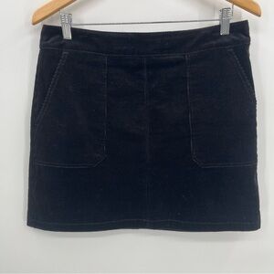 Boden 10P Black Corduroy Mini Skirt